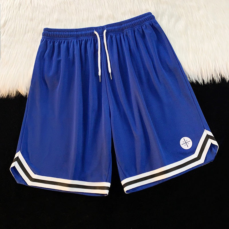 Summer Outer Wear Basketball Sports Shorts Men's Thin Casual Quick-drying Ice Silk Pants Loose All-match Five-point Pants Men's